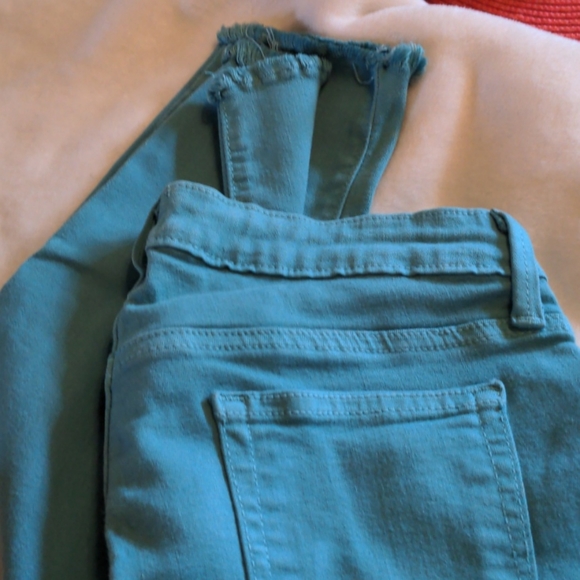 Just black size 27 teal stretch pants - Picture 4 of 5